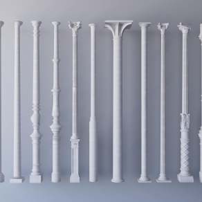 简欧石膏罗马柱3D模型下载